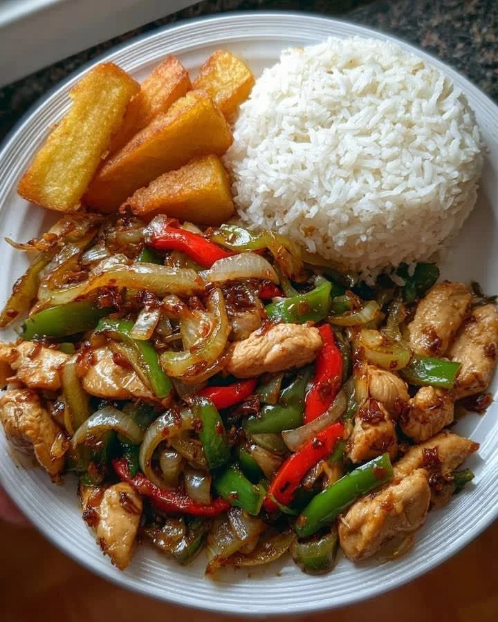 Best halal chicken stir-fry rice bowl with colorful vegetables and spices