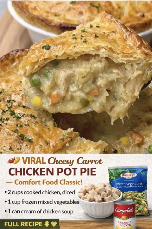 Homemade chicken pot pie with flaky crust and savory filling