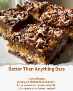 Delicious Better Than Anything Bars with layers of chocolate and caramel