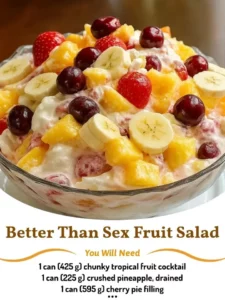 Delicious Better Than Sex fruit salad featuring a colorful mix of fresh fruits.
