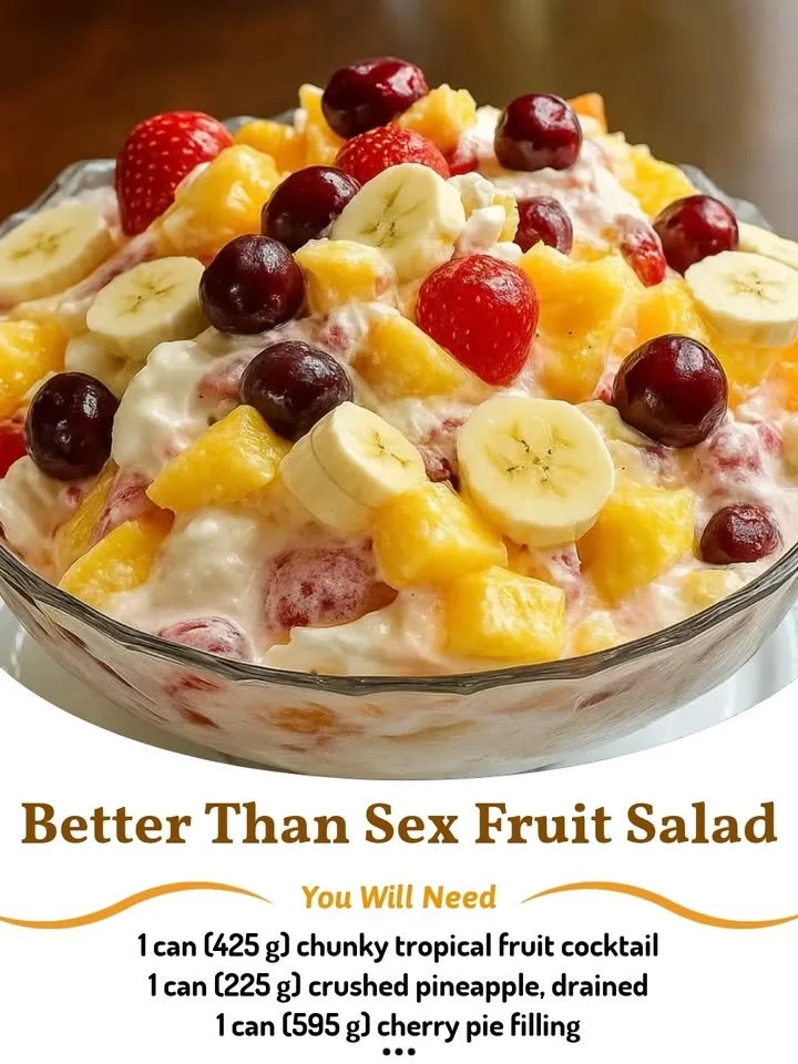 Delicious Better Than Sex fruit salad featuring a colorful mix of fresh fruits.