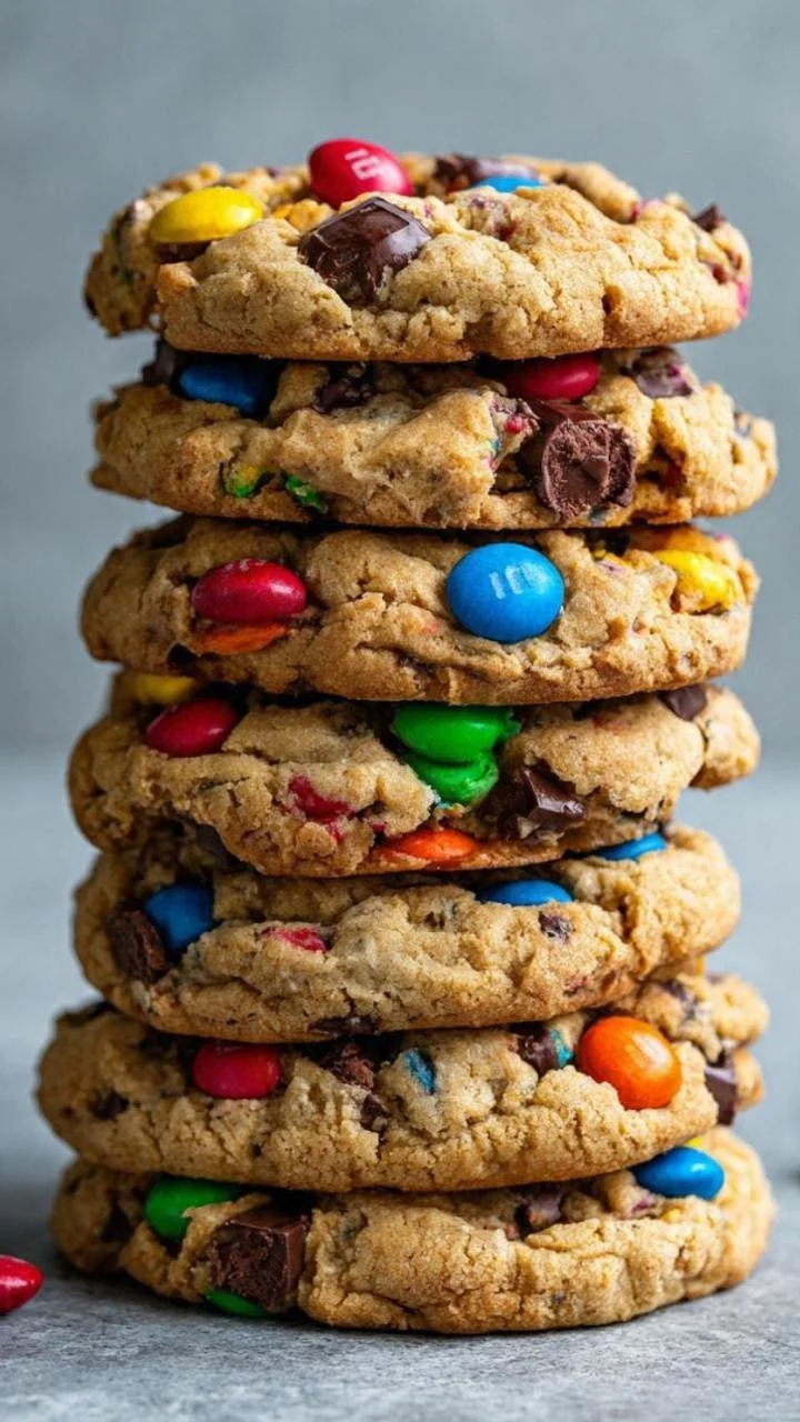 Big Giant Monster Cookies loaded with chocolate and colorful candies