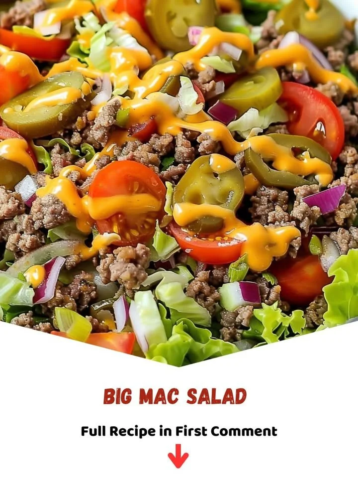 Big Mac Salad featuring fresh ingredients and toppings for a healthier choice.
