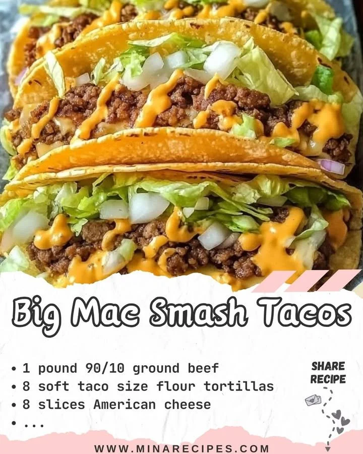 Big Mac Smash Tacos served on a plate with fresh toppings and sauces