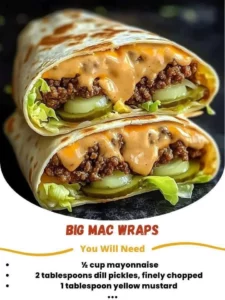 Flavorful Big Mac Wraps featuring classic ingredients for a unique twist.