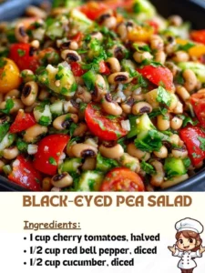 Delicious Black-Eyed Pea Salad with vegetables and herbs