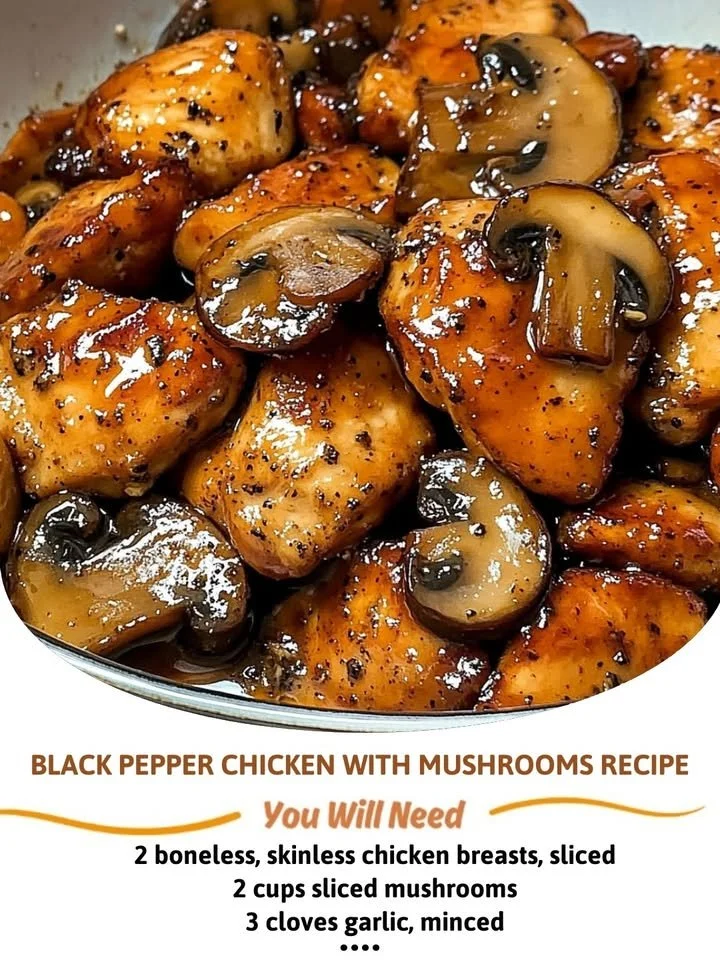 Black Pepper Chicken with Mushrooms