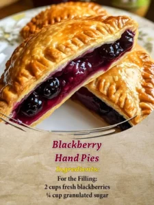Fresh homemade blackberry hand pies served on a plate