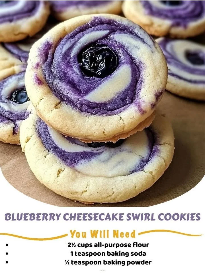 Blueberry Cheesecake Swirl Cookies
