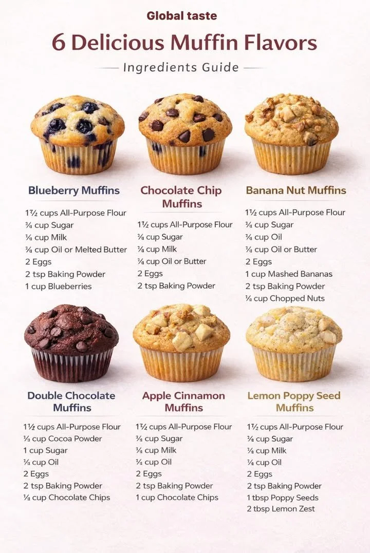 Freshly baked blueberry muffins on a wooden table