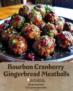Bourbon Cranberry Gingerbread Meatballs prepared for a festive meal