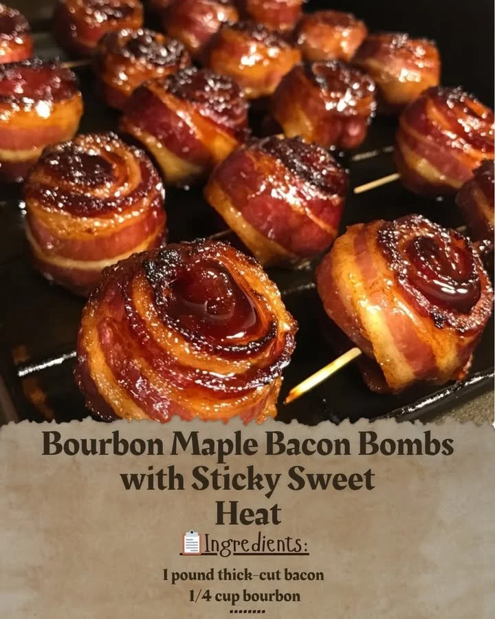 Bourbon Maple Bacon Bombs with Sticky Sweet Heat