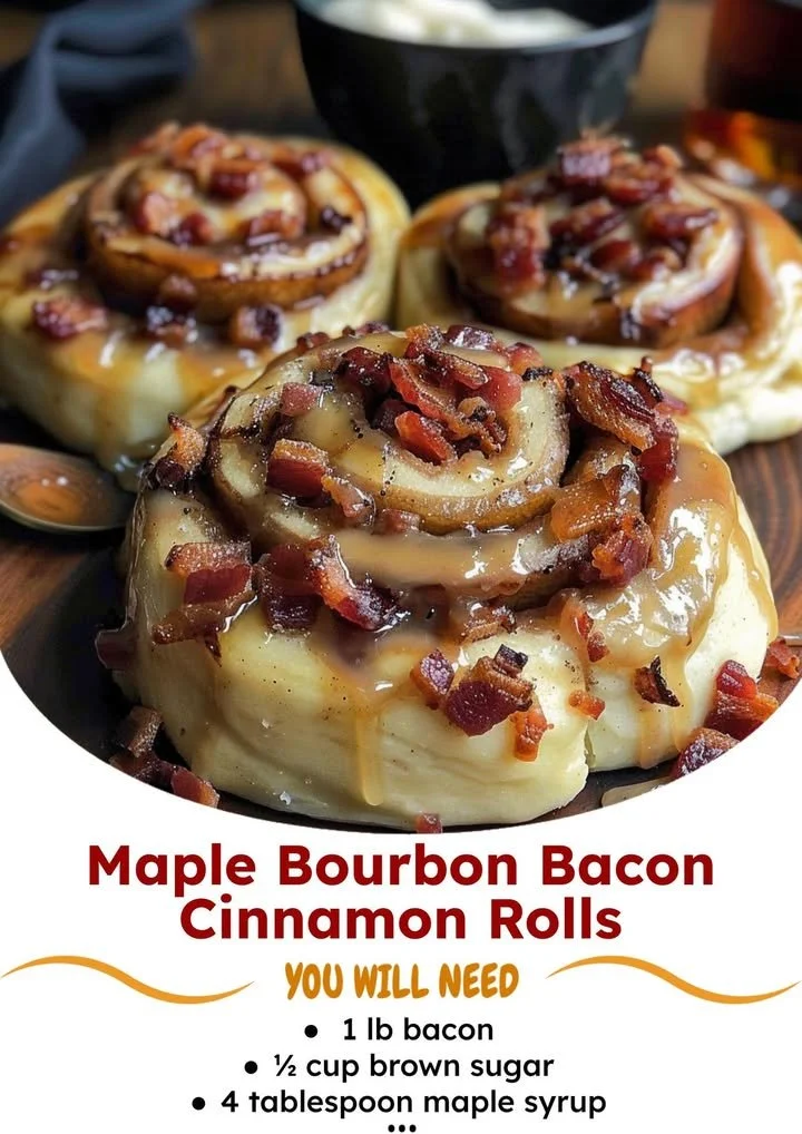 Bourbon Maple Bacon Cinnamon Rolls