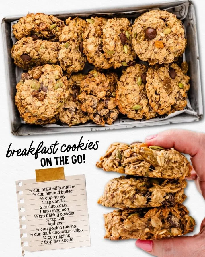 Homemade breakfast cookies ideal for a quick and healthy morning snack