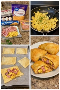 Homemade Breakfast Pockets filled with eggs, cheese, and vegetables