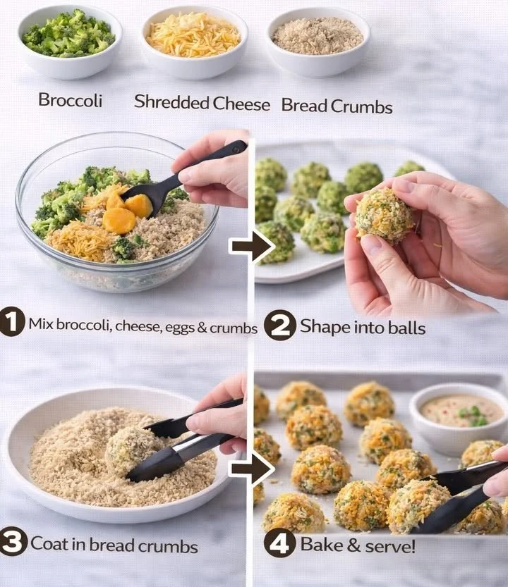 Plate of crispy Broccoli Cheese Balls ready to be served as a snack or appetizer