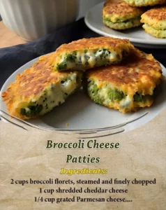 Deliciously crispy broccoli cheese patties served on a plate.