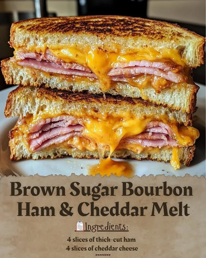 Brown Sugar Bourbon Ham & Cheddar Melt sandwich