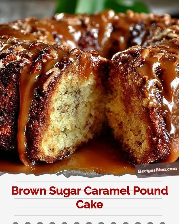 Slice of moist Brown Sugar Caramel Pound Cake on a plate