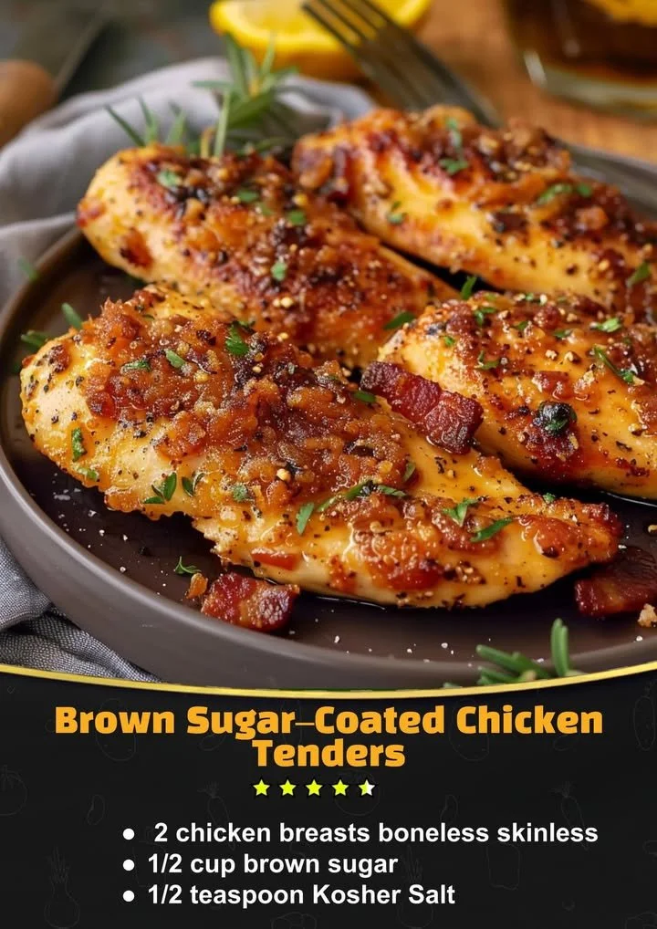 Brown Sugar-Coated Chicken Tenders recipe with crispy coating and juicy chicken
