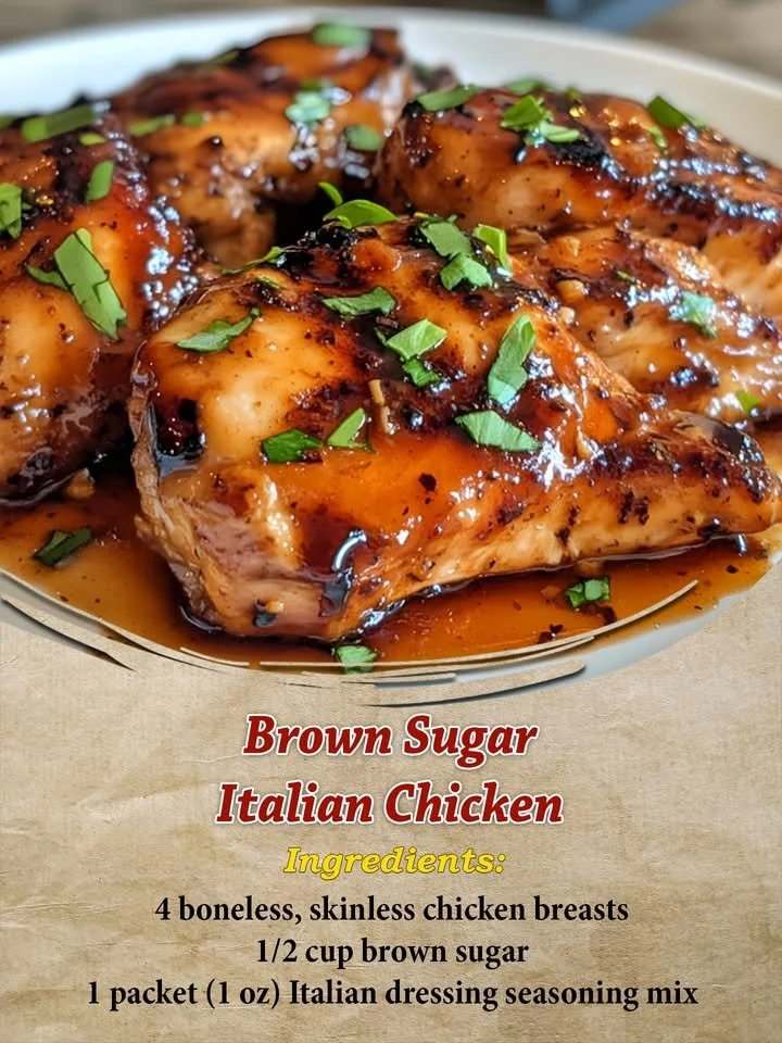 Brown Sugar Italian Chicken dish served with herbs and sides
