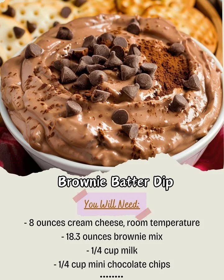 Delicious brownie batter dip served with snacks
