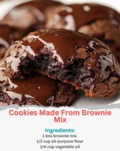 Delicious brownie mix cookies, baked and ready to enjoy.