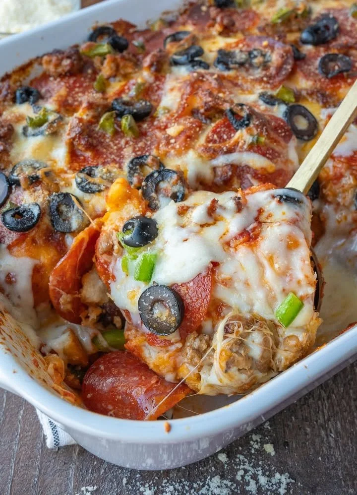 Delicious Bubble Up Pizza Bake ready to be served