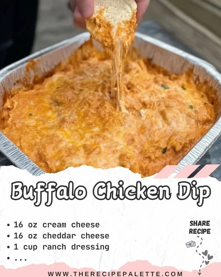 Delicious Buffalo Chicken Dip served with tortilla chips