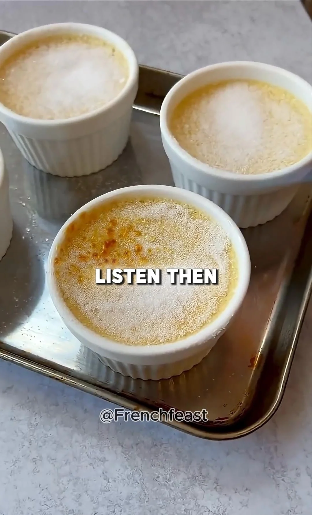 Delicious burnt cream dessert with a caramelized layer.