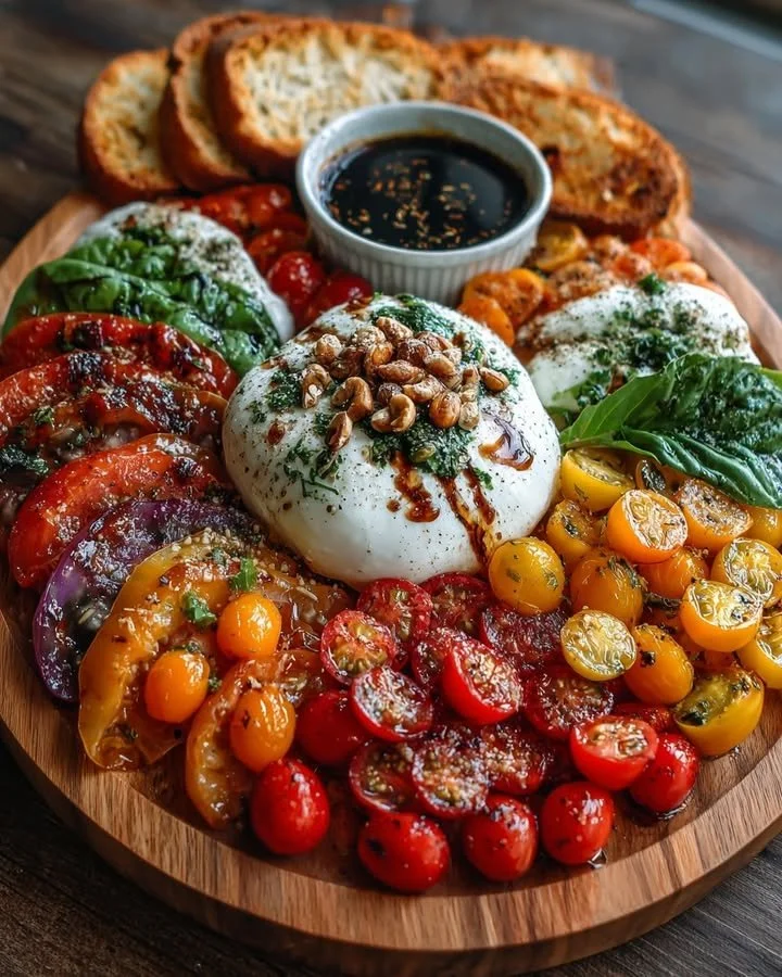 Burrata Caprese Board with 3 Tomato Varieties & Aged Balsamic