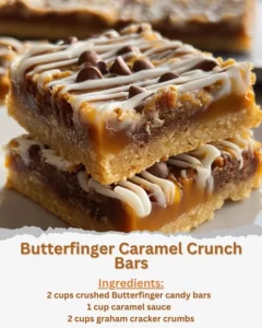 Delicious Butterfinger caramel crunch bars with layers of chocolate and caramel