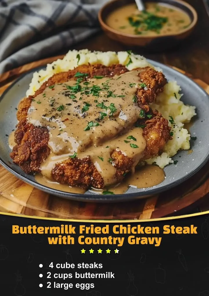 Buttermilk Fried Chicken Steak with Country Gravy