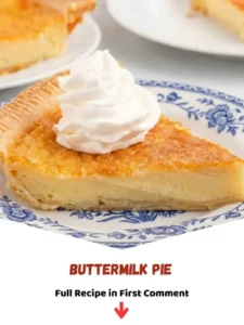 Delicious homemade buttermilk pie with a golden crust and creamy filling