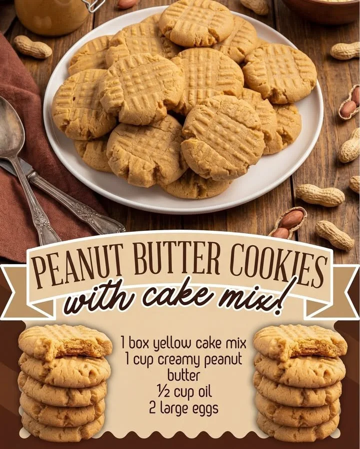 Cake Mix Peanut Butter Cookies