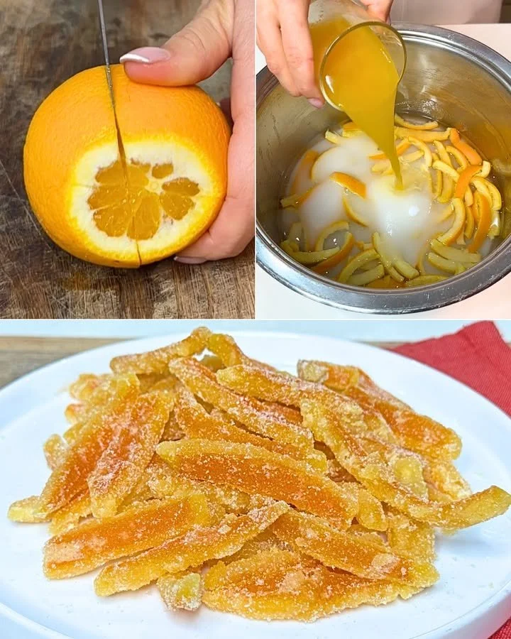 Delicious homemade candied oranges on a plate