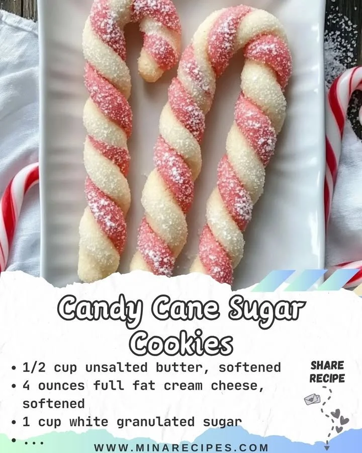 Plate of festive Candy Cane Sugar Cookies decorated for the holidays