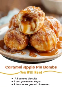 Caramel apple pie bombs with gooey caramel and flaky pastry