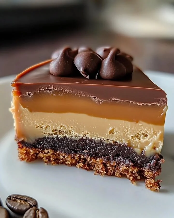 Homemade Caramel Coffee Fudge pieces on a wooden surface