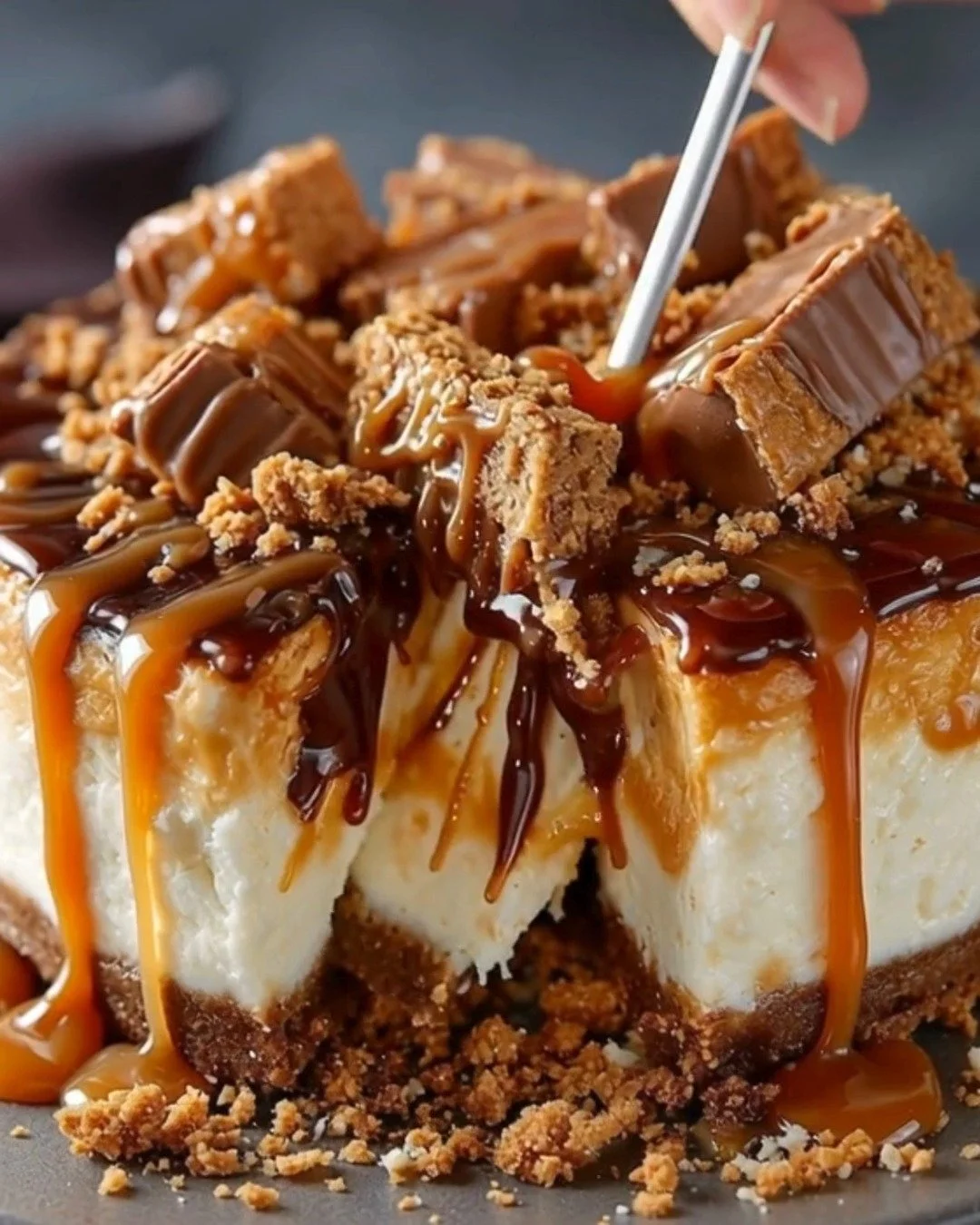 Caramel Toffee Crunch Cheesecake