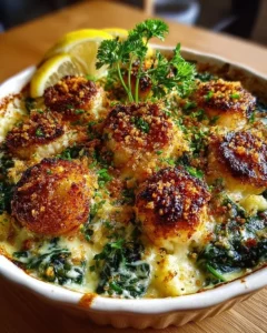 Cauliflower gratin with spinach, burrata, and citrus breadcrumb topping