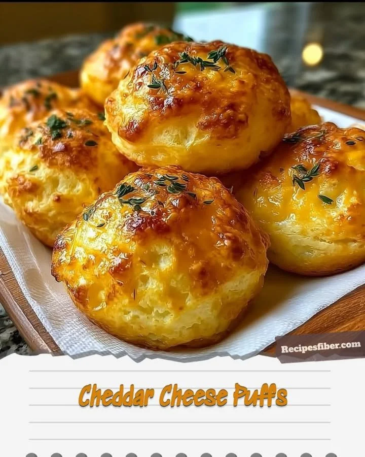Homemade Cheddar Cheese Puffs served in a bowl