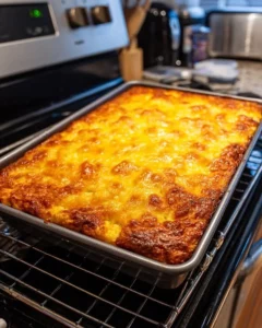Delicious Cheddar Crunch Bake with golden crust and cheesy topping