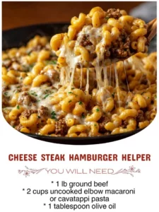 Delicious Cheese Steak Hamburger Helper ready to serve