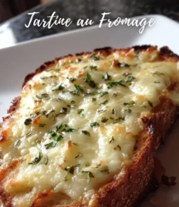 Delicious Cheese Tartine served with fresh herbs