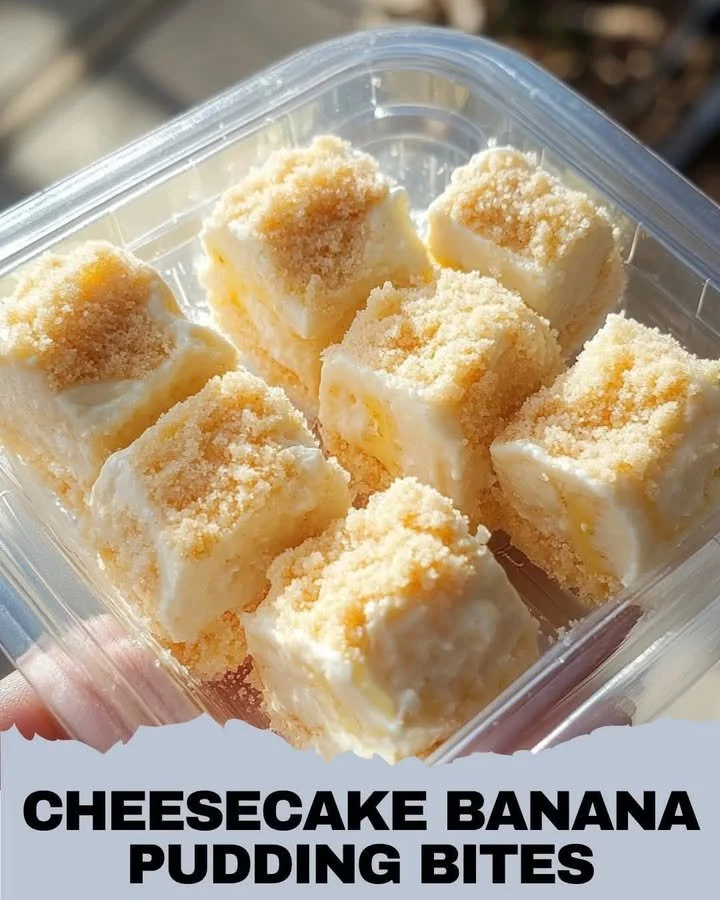 Delicious Cheesecake Banana Pudding Bites on a dessert plate