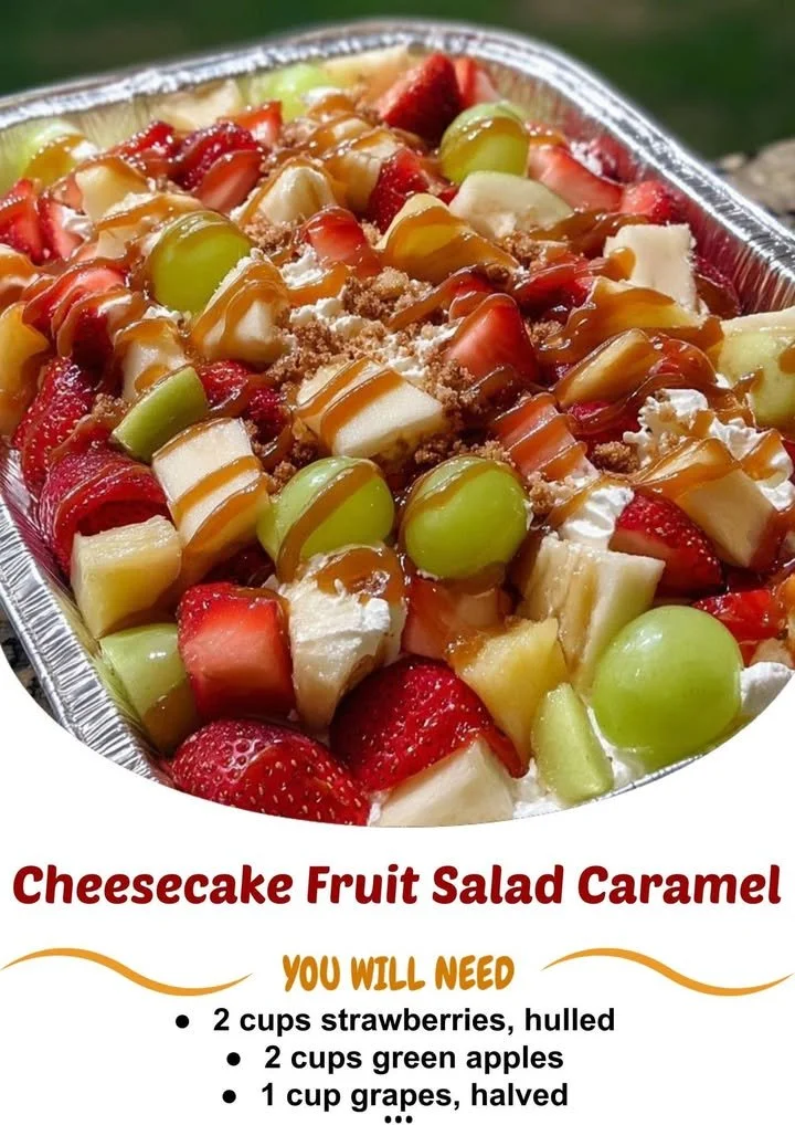 Delicious Cheesecake Fruit Salad with fresh fruits and creamy cheesecake filling