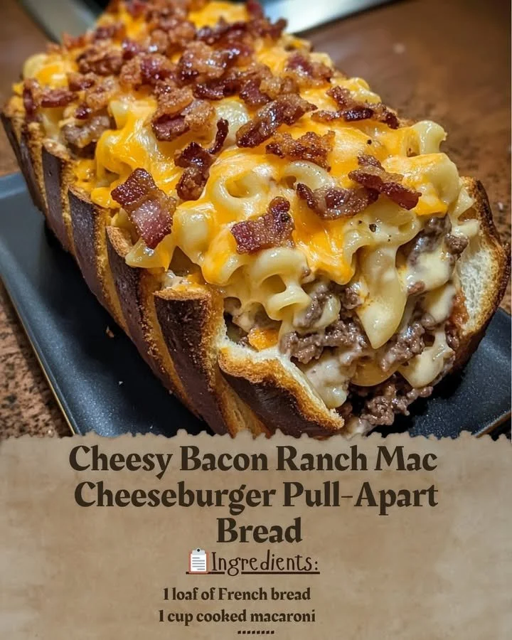 Cheesy Bacon Ranch Mac Cheeseburger Pull-Apart Bread