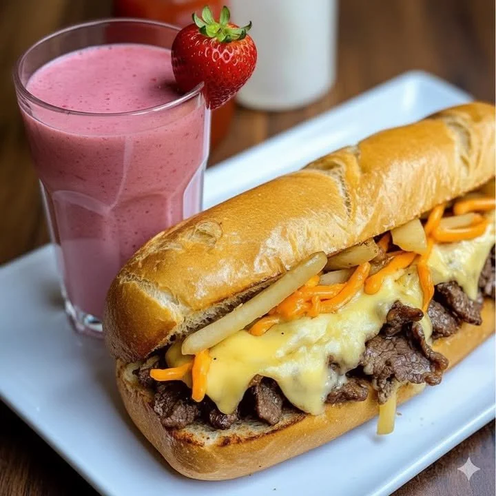 Delicious Cheesy Beef Sandwich with melted cheese and tender beef