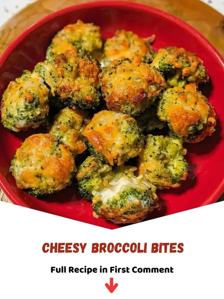 Cheesy broccoli bites served on a plate, perfect for snacking